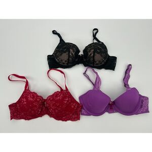 Victorias Secret Dream Angel 34B Lime Denim Lace Bra Lot 3